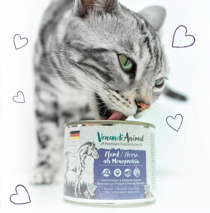 Venandi Animal – Premium Katzenfutter – Pferd als Monoprotein, Nassfutter, getreidefrei und naturbel