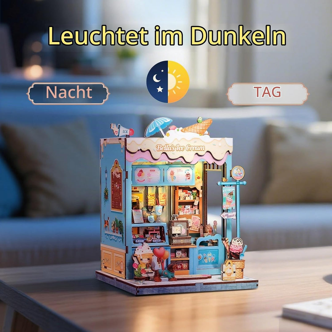 Fsolis Book Nook Kit - Kreatives 3D-Puzzle mit LED-Beleuchtung für einzigartige Miniatur-Welten Jung