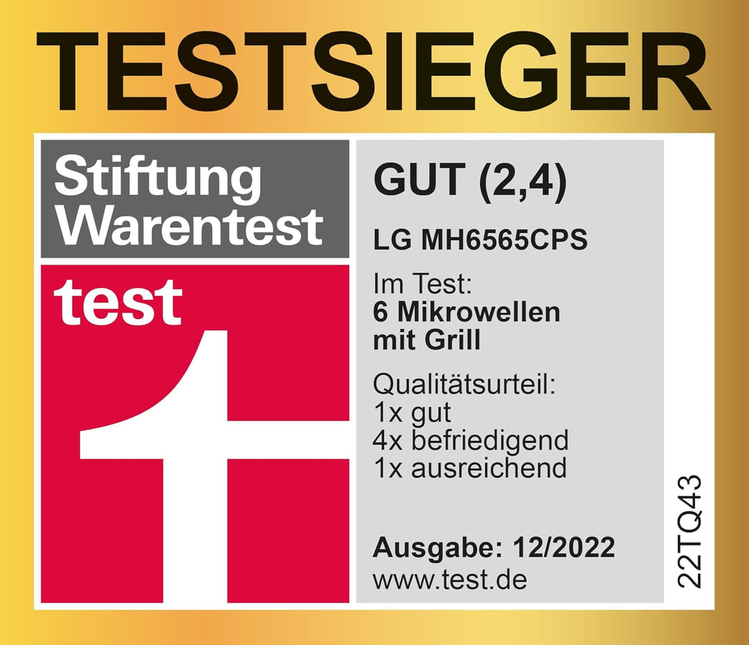 LG Electronics MH 6565 CPS Mikrowelle / 47.6 cm/akustisches Signal bei Programmende/edelstahl Grill-