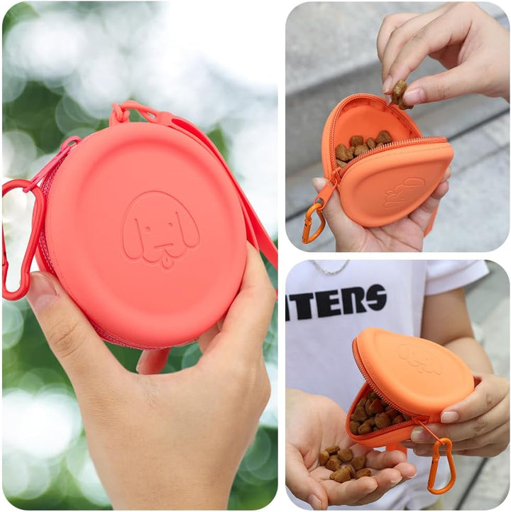 FIDWALL Leckerli-Tasche aus Silikon,2 Stück,Futtertasche für Hundetraining,Hundezubehör,Taschengröss