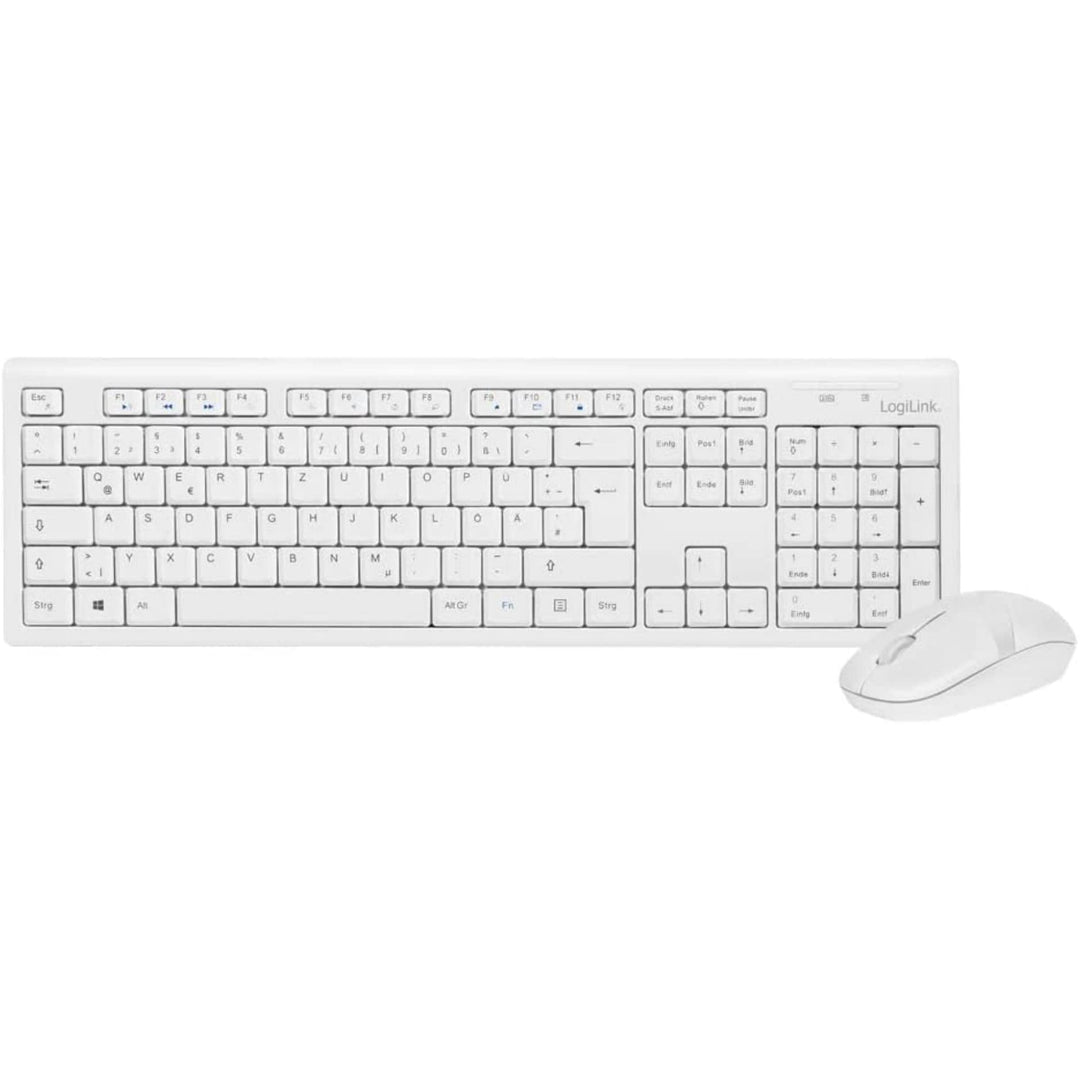 LogiLink ID0104W - Kabelloses Tastatur/Maus Set, 2, 4GHz, Tastatur 103 Tasten (+13 Hotkeys) - Maus (