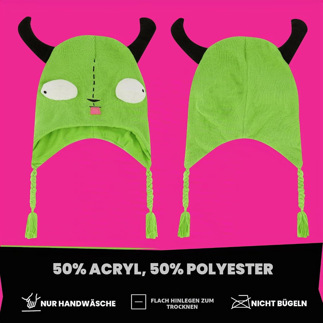 Concept One Invader Zim Beanie Mütze Gir Winter Strickmütze mit Ohren