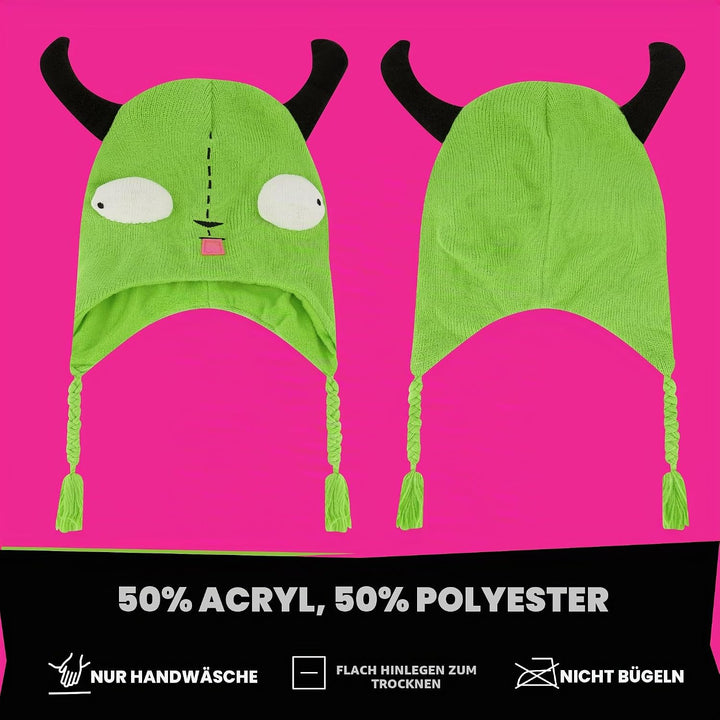 Concept One Invader Zim Beanie Mütze Gir Winter Strickmütze mit Ohren