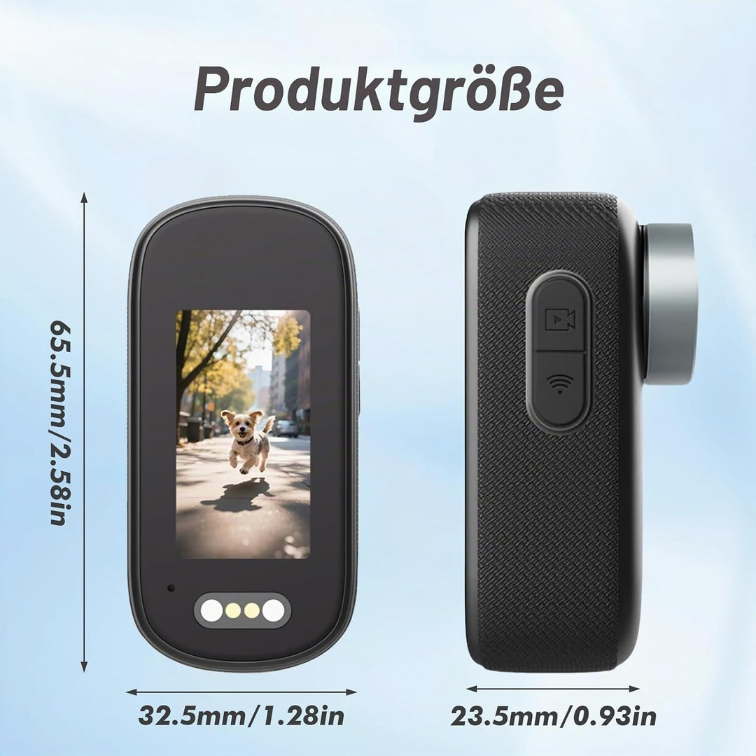Mini Action Cam für Fahrrad Motorrad, Sport und Vlog-Aufnahmen, 4K UHD &amp; 150° Weitwinkel IP65 wasser