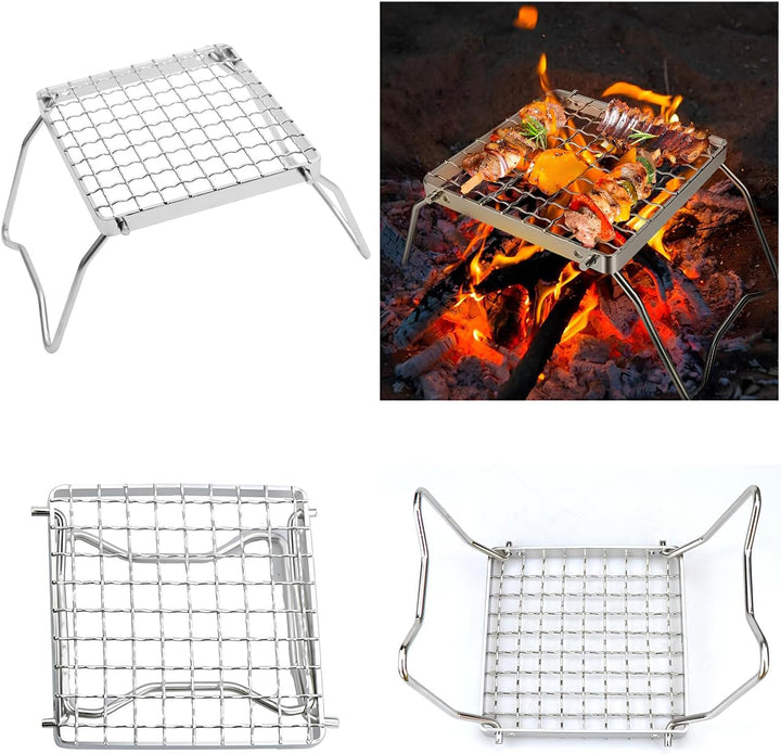 Outdoor Camping Grill, Edelstahl Holzkohlegrill Reisegrill, Tragbarer Campinggrill, Mini Edelstahl K