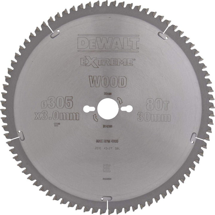 DeWalt DT4288-QZ (Kreissägeblatt 305/30 mm 80 TFZ Extreme Stationärkreissägeblatt Extra feines Finis