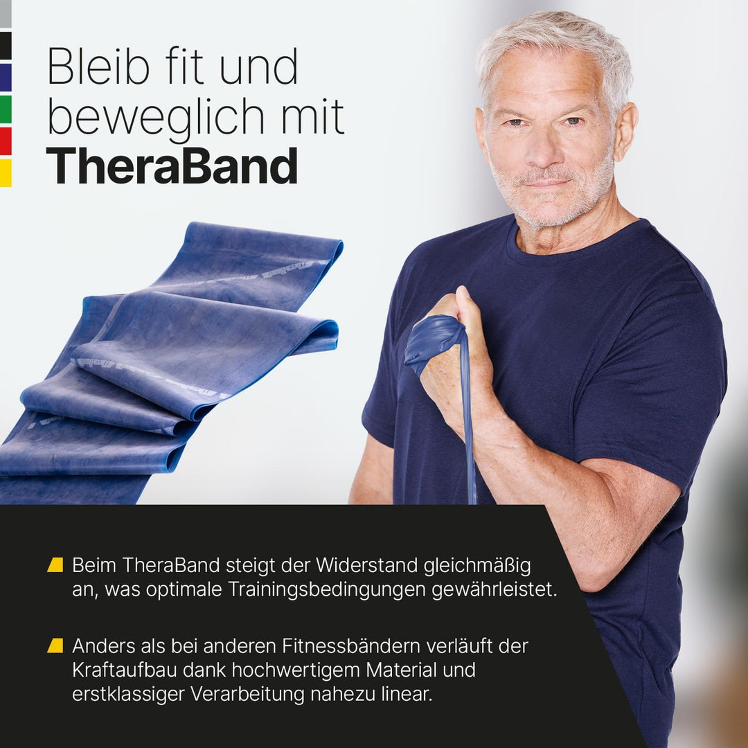TheraBand Original Fitnessband – 2,5m Resistance Band für Ganzkörpertraining, Kraft & Flexibilität –