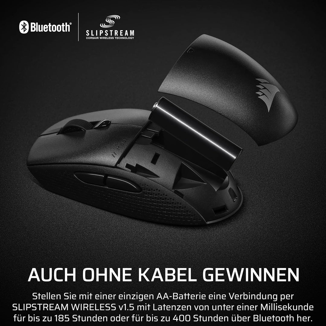 Corsair M55 Wireless Leichte FPS-Gaming-Maus – 2,4GHz & Bluetooth – 24.000 DPI – Langlebige Lebensda
