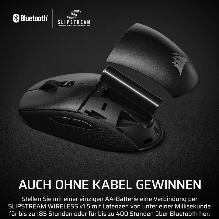 Corsair M55 Wireless Leichte FPS-Gaming-Maus – 2,4GHz & Bluetooth – 24.000 DPI – Langlebige Lebensda