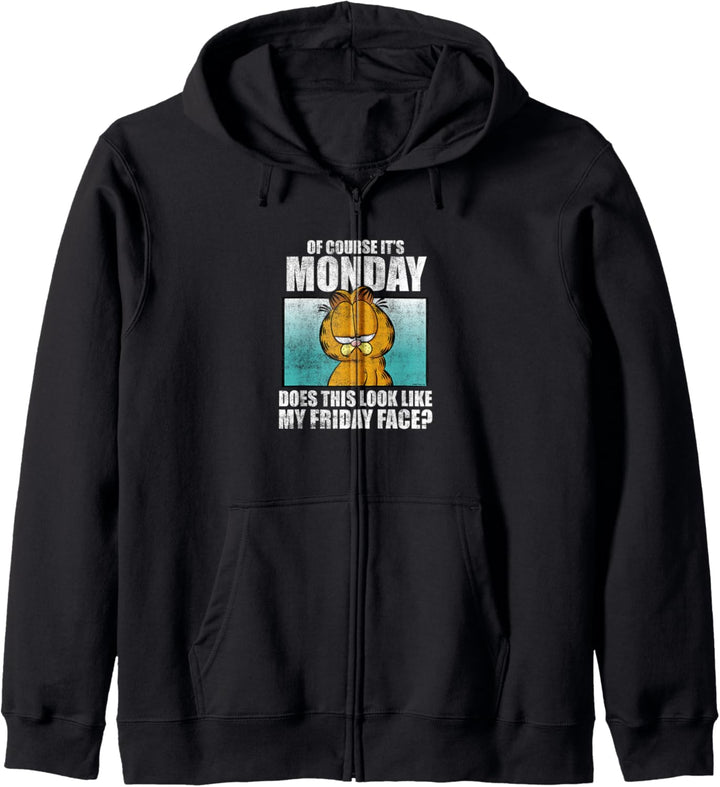 Garfield Natürlich Es Ist Montag… Freitag Gesicht Kapuzenjacke