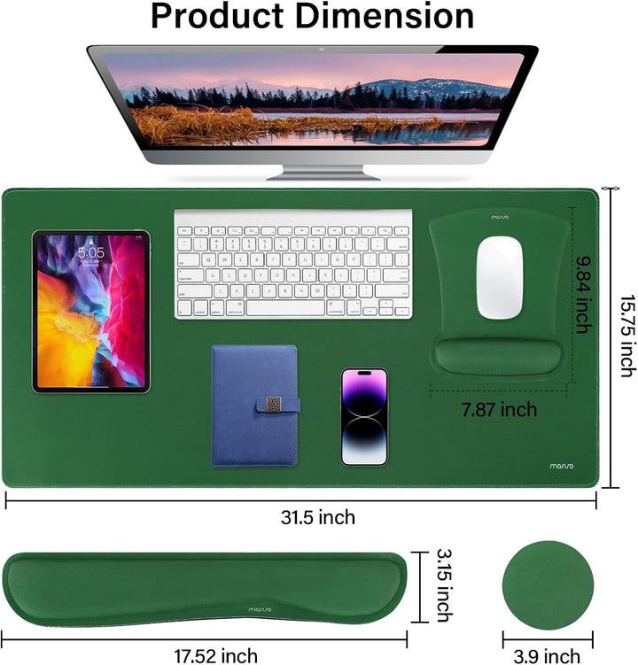 MOSISO Schreibunterlage Matte Tastatur Mauspad Set, 4-in-1 Ergonomisches Mousepad&Tastatur Handgelen