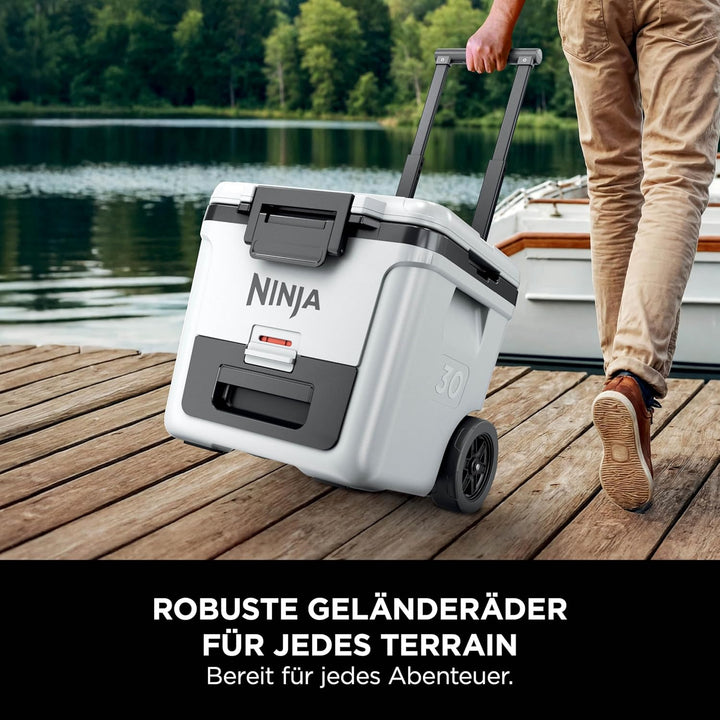 Ninja FrostVault Kühlbox mit Rollen und Isolierung, integrierter Dry Zone Schublade für Lagerung bei