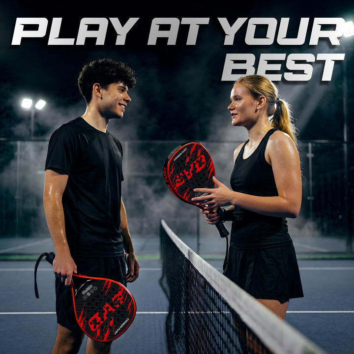 EVO Fitness Padelschläger aus Kohlefaser – weicher EVA-Schaumkern für maximale Kontrolle – 350 g lei