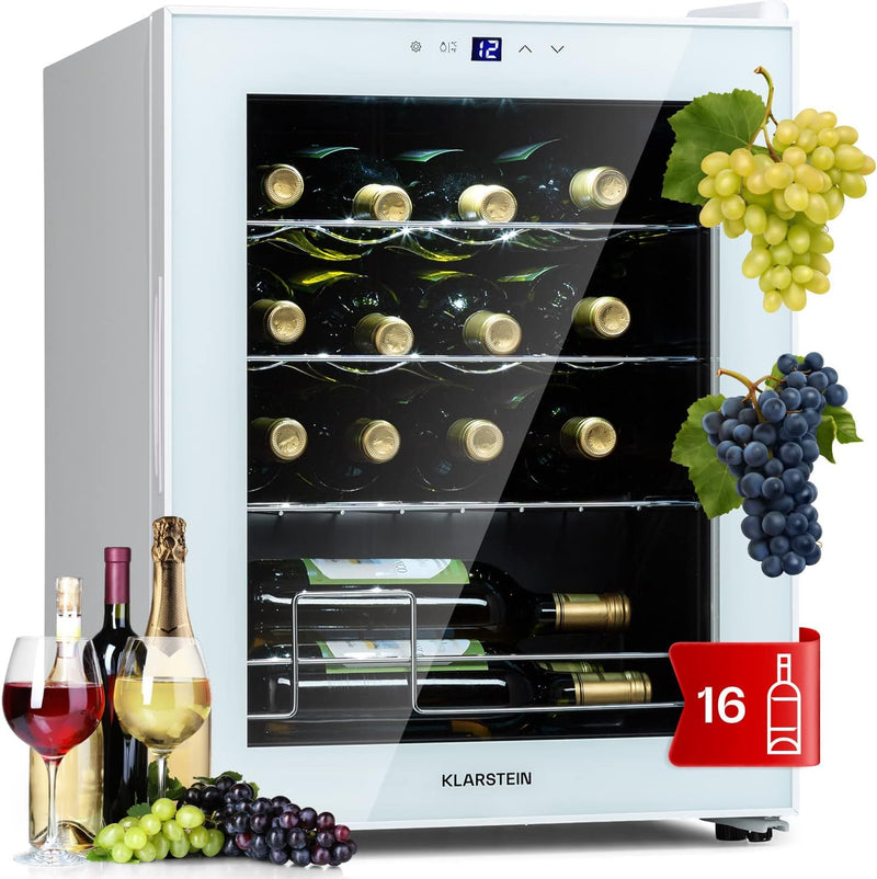 Klarstein Shiraz Weinkühlschrank Freistehend, Kleiner Getränkekühlschrank für Wein, Prosecco & Bier,