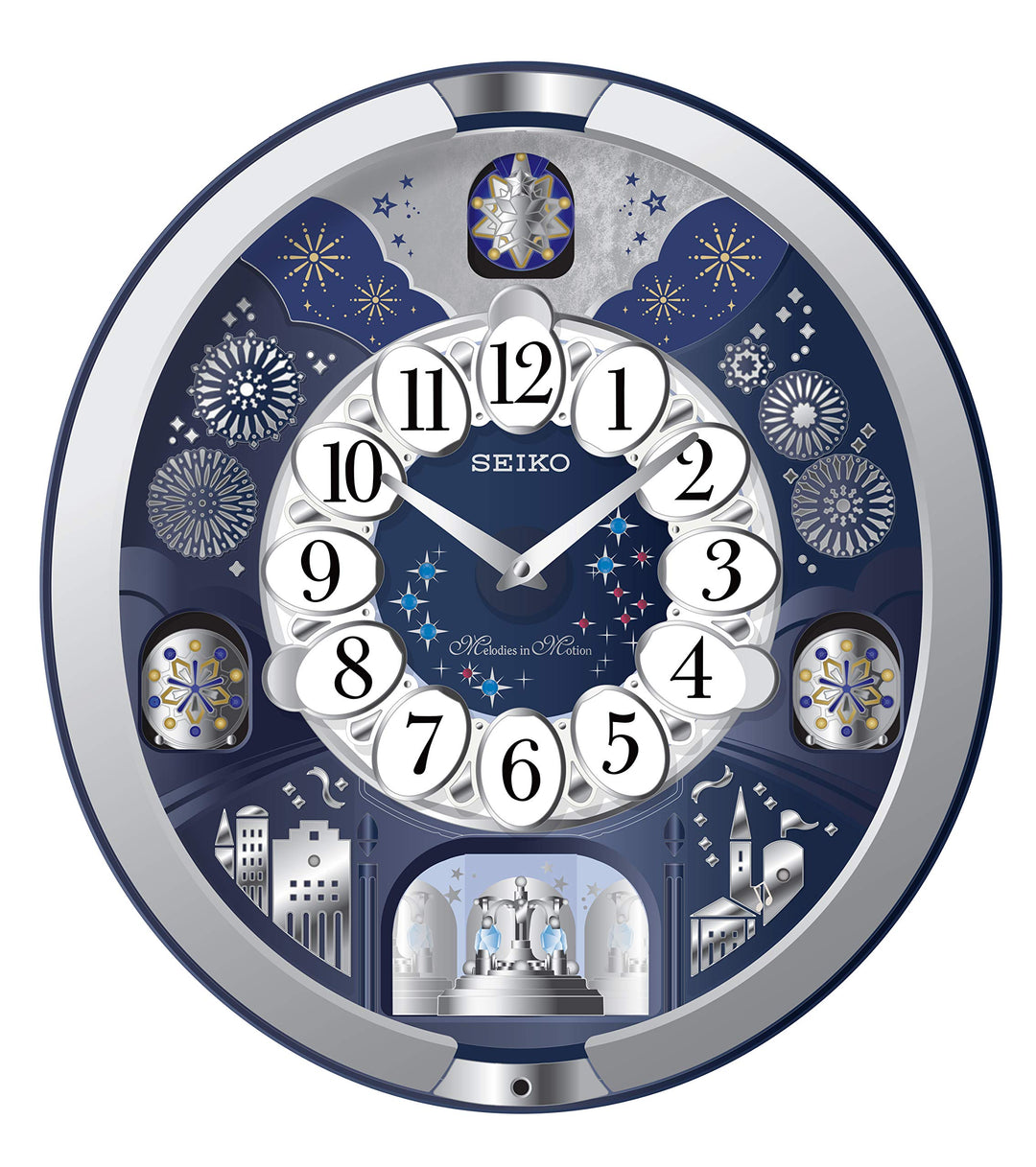 Seiko Wanduhr Motion weiss Kunststoff Drehpendel QXM379S