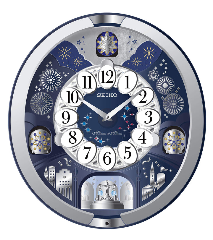 Seiko Wanduhr Motion weiss Kunststoff Drehpendel QXM379S