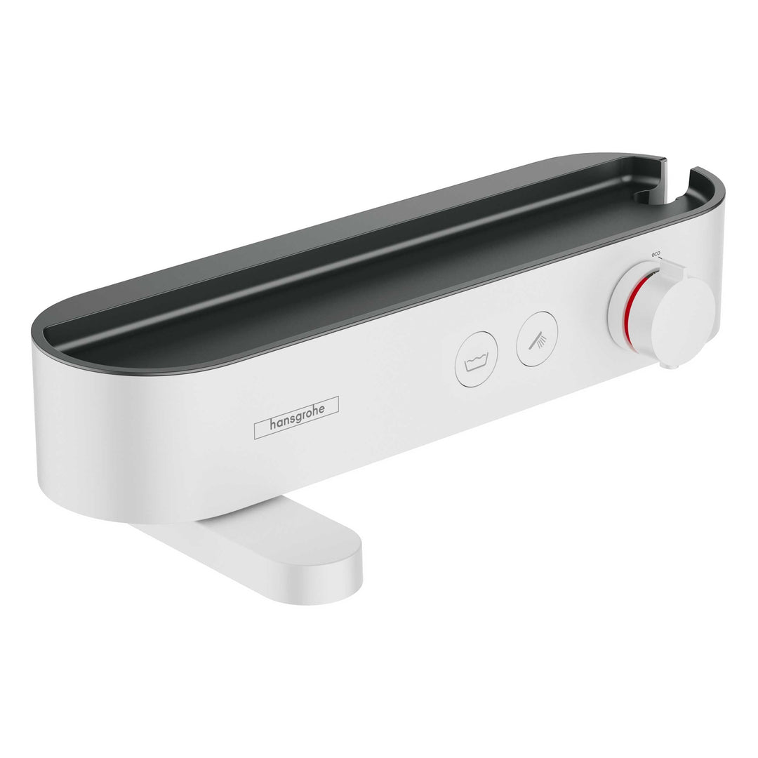 hansgrohe Wannenthermostat ShowerTablet Select, Aufputz Badarmatur für 2 Funktionen, Mattweiss Mattw