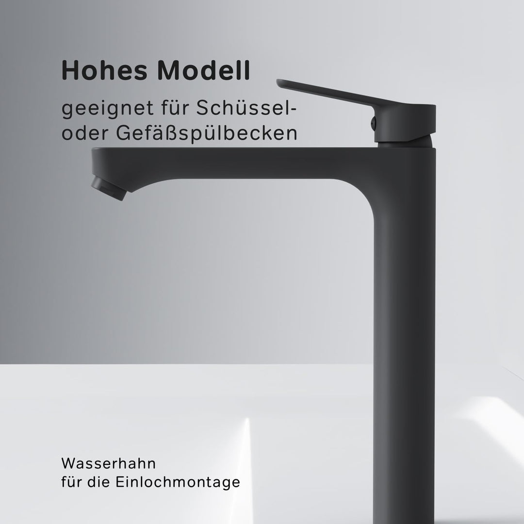 AM.PM Waschtischarmatur mit Klick-Ablaufgarnitur, Wasserhahn Bad mit Auslauf Höhe 193mm, SoftMotion