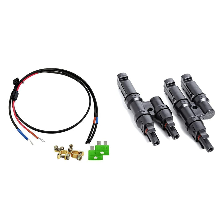 Offgridtec Batteriekabel mit Flachsicherungshalter, 30 A Sicherung und Batteriepolklemmen, 1,5 m, 8-