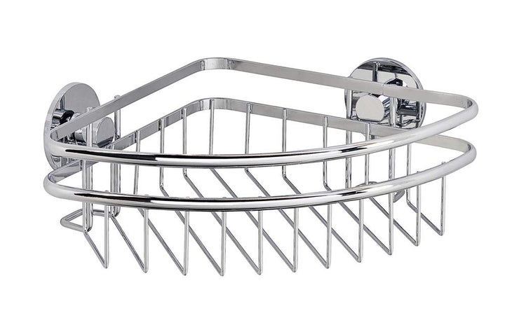WENKO Express-Loc® Eckablage Cali - Eckregal, Eckwandablage, Befestigen ohne bohren, Edelstahl rostf