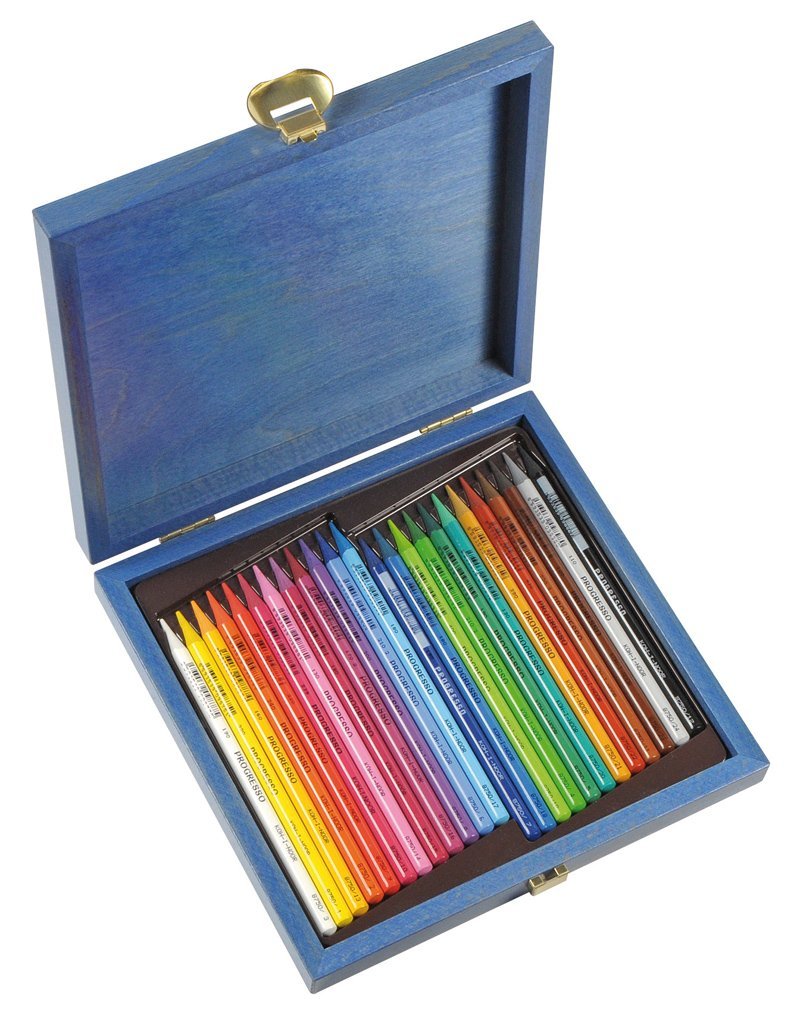 Koh-I-Noor Progresso 8758024011 - Farbstifte, Vollminenstifte in Holzbox - 24 Stück 1 stück (24er Pa