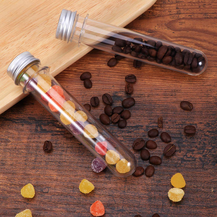 Ueetek 20 Stück Reagenzgläser 40 ml mit Schraubkappen aus Kunststoff (transparent)