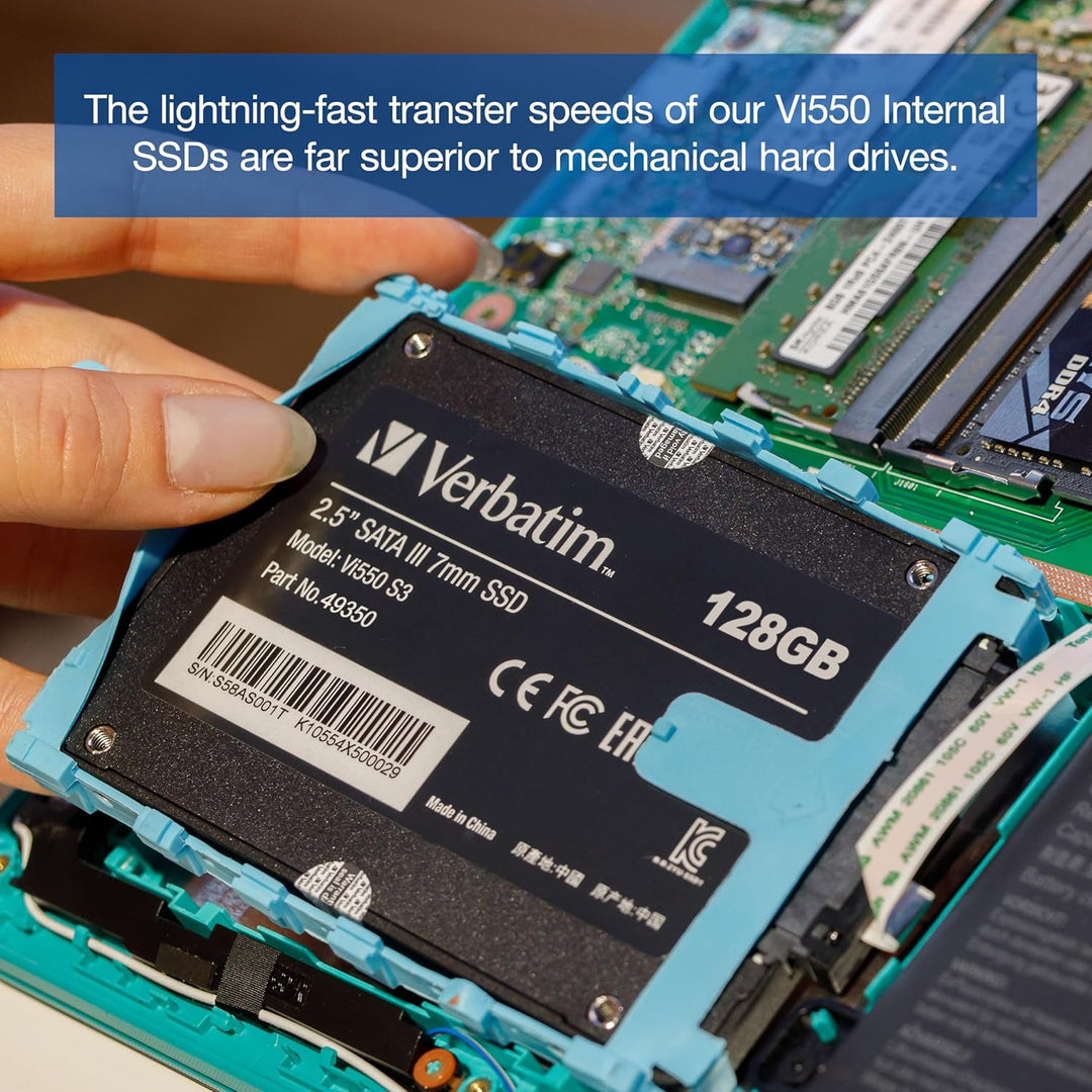 Verbatim Vi550 S3 SSD, internes SSD-Laufwerk mit 512 GB Datenspeicher, Solid State Drive mit 2,5'' S