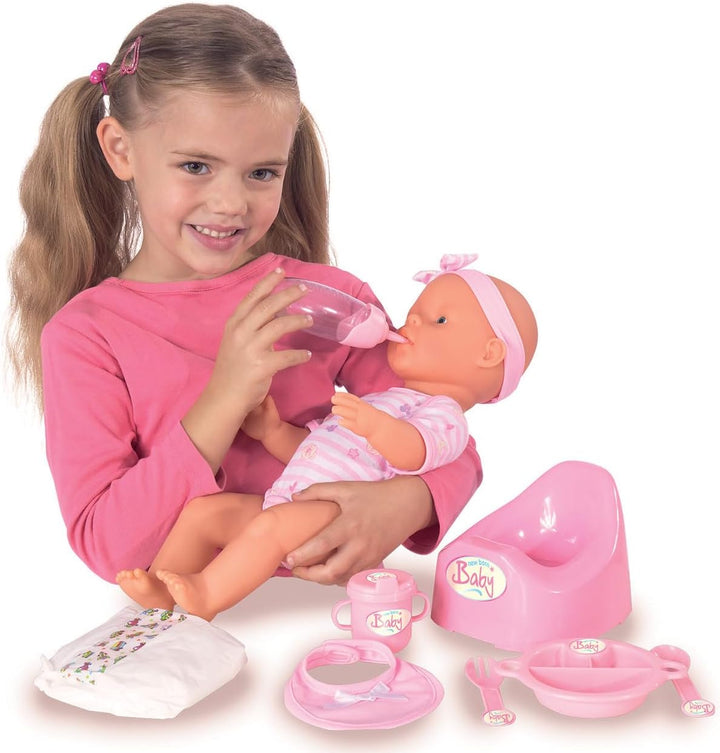Simba 105039005 - New Born Baby Puppe, für Kinder ab 3 Jahren, Spielpuppe mit Funktionen, kann trink