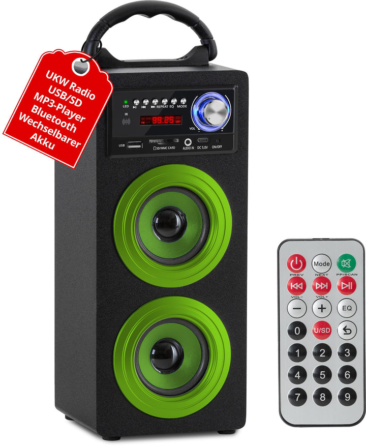 McGrey BS-20 Beachside Bluetooth Akku-Lautsprecher - Tragbare Musikbox mit Bluetooth, FM-Radio, USB/