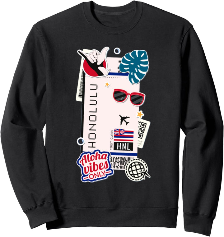 Bordkarte Honolulu Hawaii Flugticket Zielort Sweatshirt