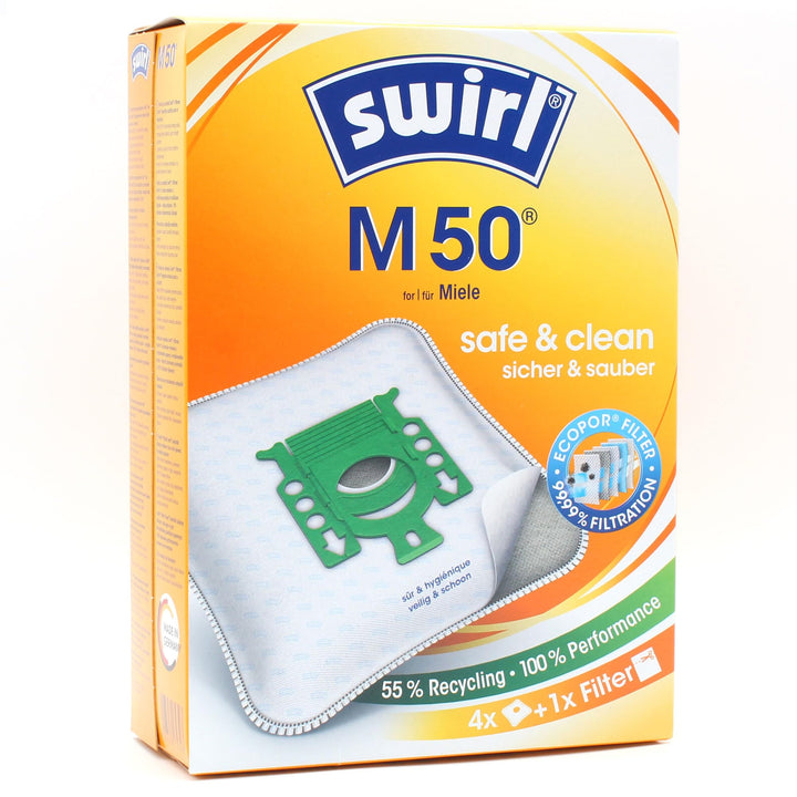 PakTrade 4 Original Swirl M50 - M 50 Staubsaugerbeutel | kompatibel mit Miele SDRP3, SDRP4, SEAC0, S