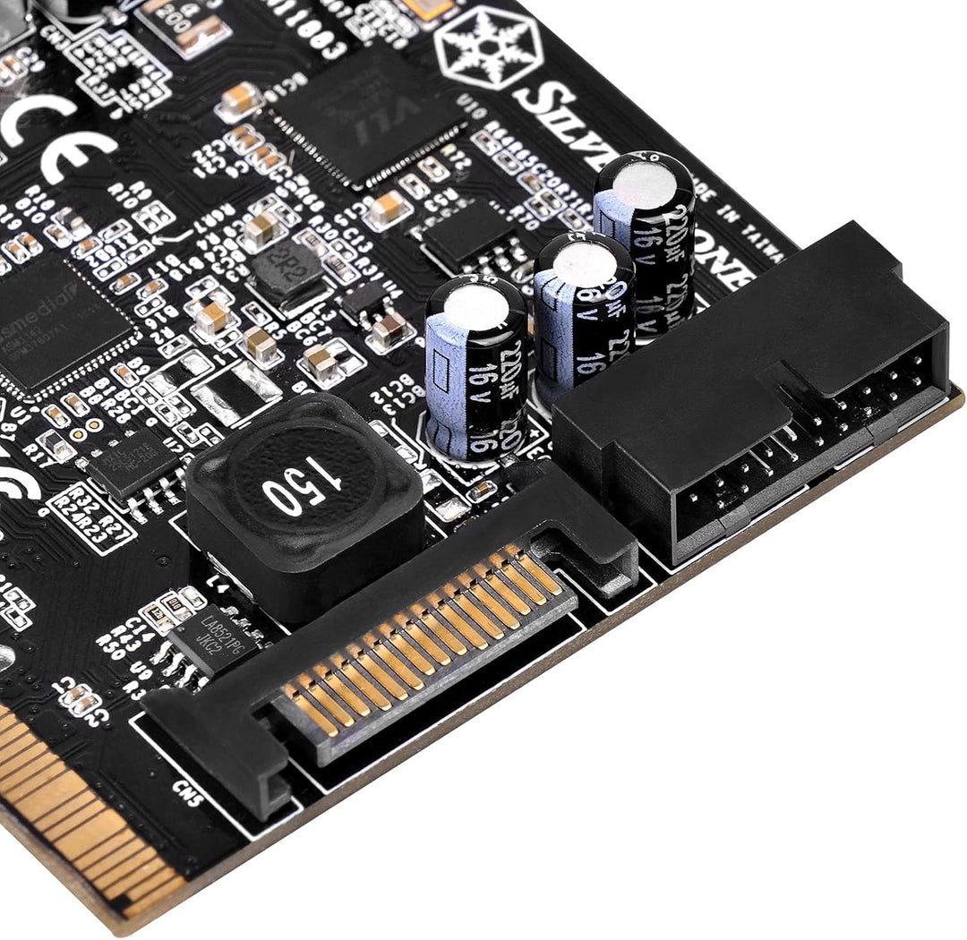 SilverStone SST-ECU05 - PCI-E Erweiterungskarte, 1x extern USB 3.1 Typ C, 2x USB 3.0 Typ A, 1x inter