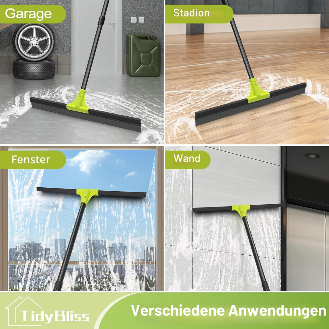 TidyBliss Wasserschieber Bodenabzieher 60 cm, Wasser Abzieher Boden mit Teleskopisc Stiel 158 cm, Wa