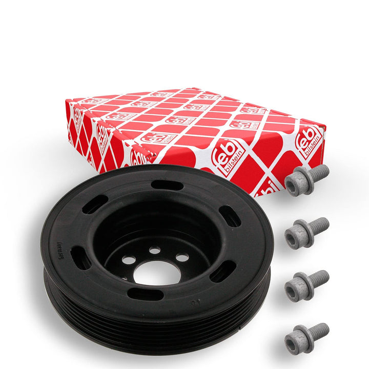 febi bilstein 33608 Riemenscheibe (entkoppelt) für Kurbelwelle, mit Schrauben , 1 Stück