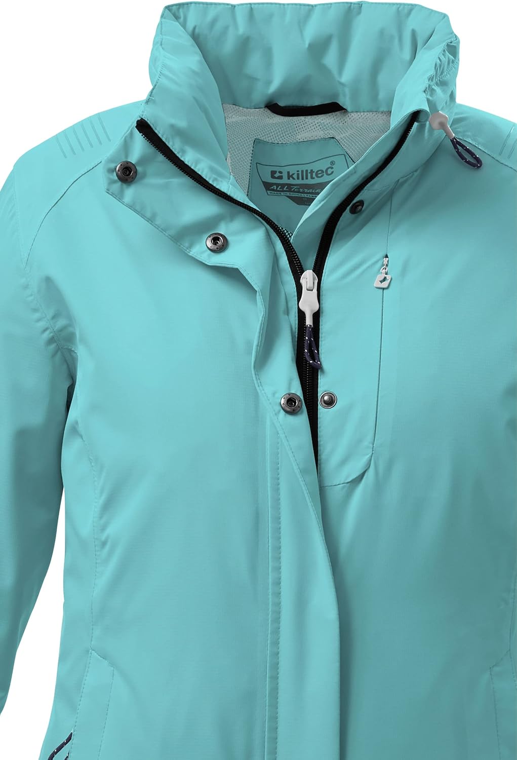 Killtec Damen Kos 25 Wmn Jckt Funktionsjacke mit einrollbarer Kapuze, packbar 38 aqua, 38 aqua