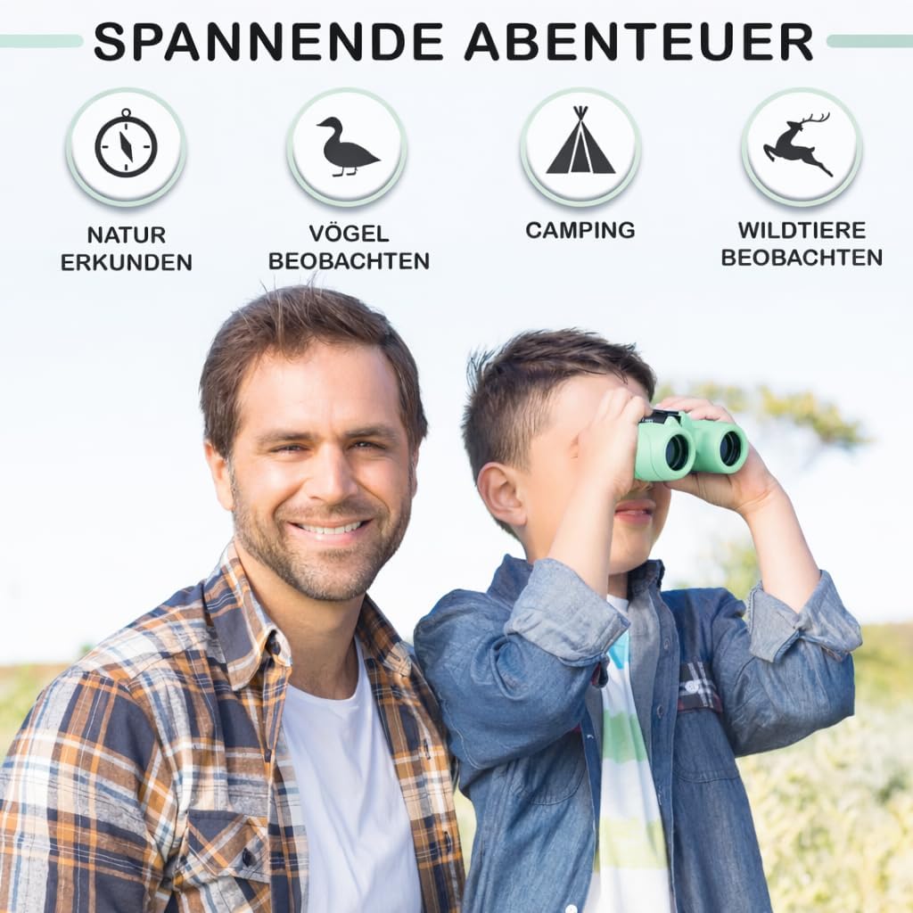 Fernglas für Kinder - Optimales Geschenk für Jungen und Mädchen - Starke Vergrösserung 8X21 – Umfang