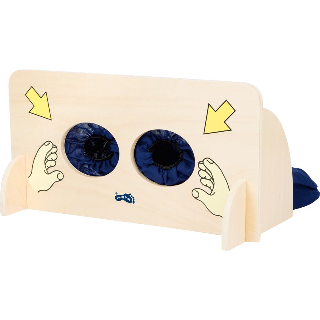 small foot Sinnesspiel Fühlwand aus Holz, Lernspiel zum Erfühlen von Gegenständen, ab 3 Jahren, 6570