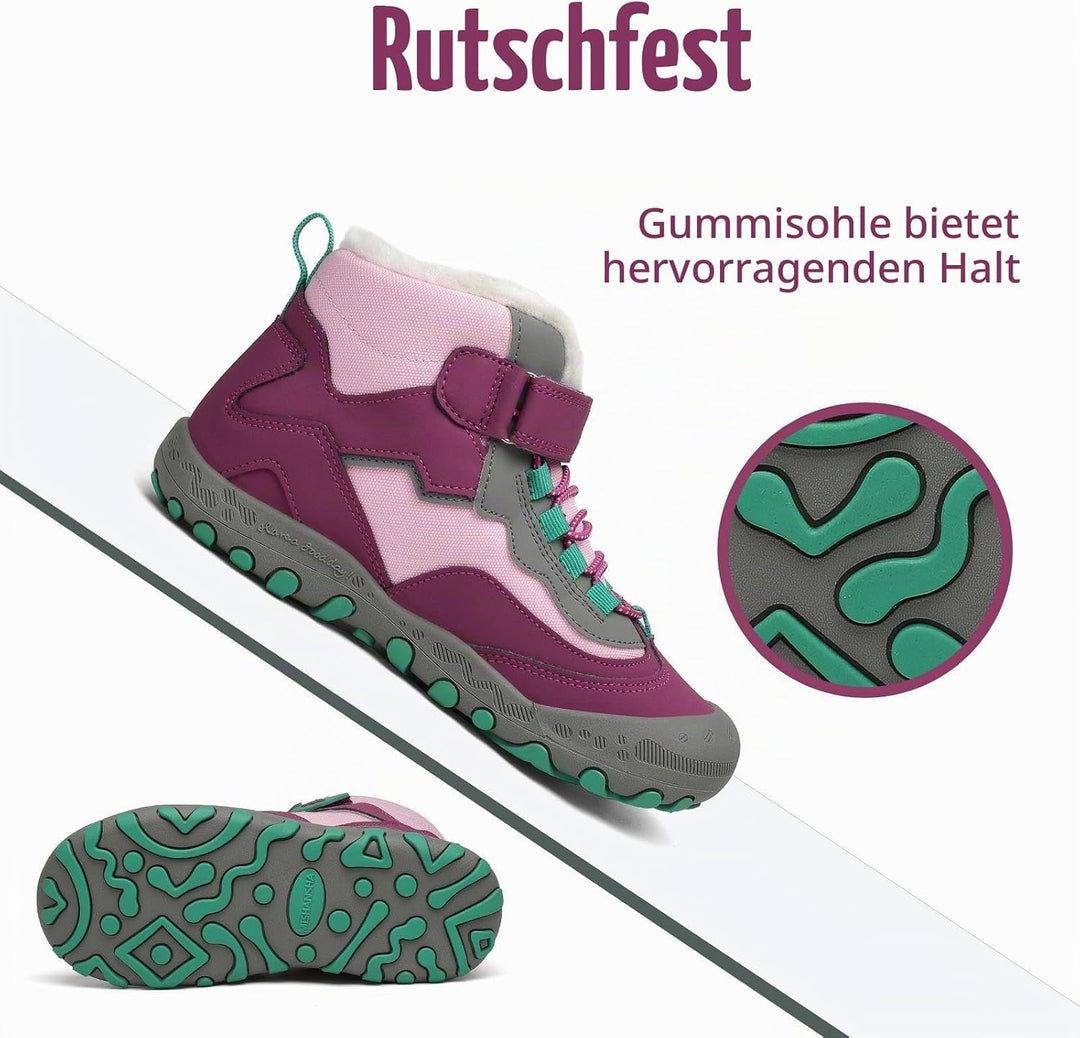 Mishansha Kinder Winterschuhe Warm Gefüttert Winterstiefel Jungen Mädchen Schneestiefel Outdoor ruts