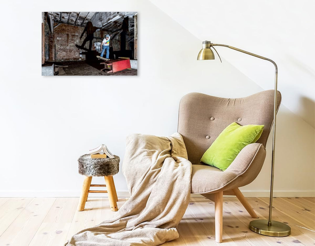 Premium Textil-Leinwand 75 x 50 cm Querformat Premium Textil-Leinwand 75 cm x 50 cm quer Skaten mit