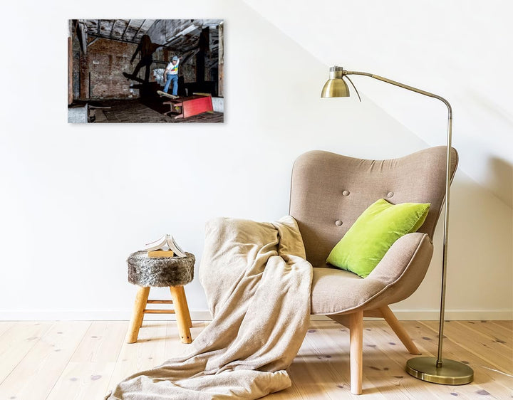 Premium Textil-Leinwand 75 x 50 cm Querformat Premium Textil-Leinwand 75 cm x 50 cm quer Skaten mit