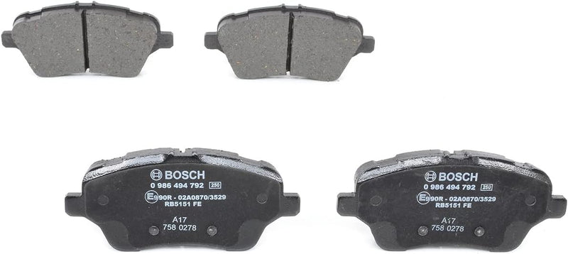 Bosch BP1966 Bremsbeläge - Vorderachse - ECE-R90 Zertifizierung - vier Bremsbeläge pro Set