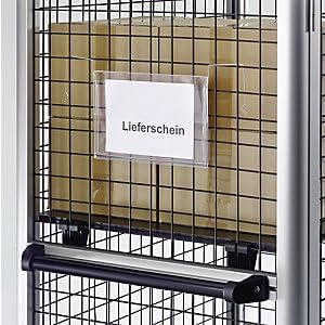 Krog Drahtbügeltasche A4 quer mit Klappe, 50 Stück Klar