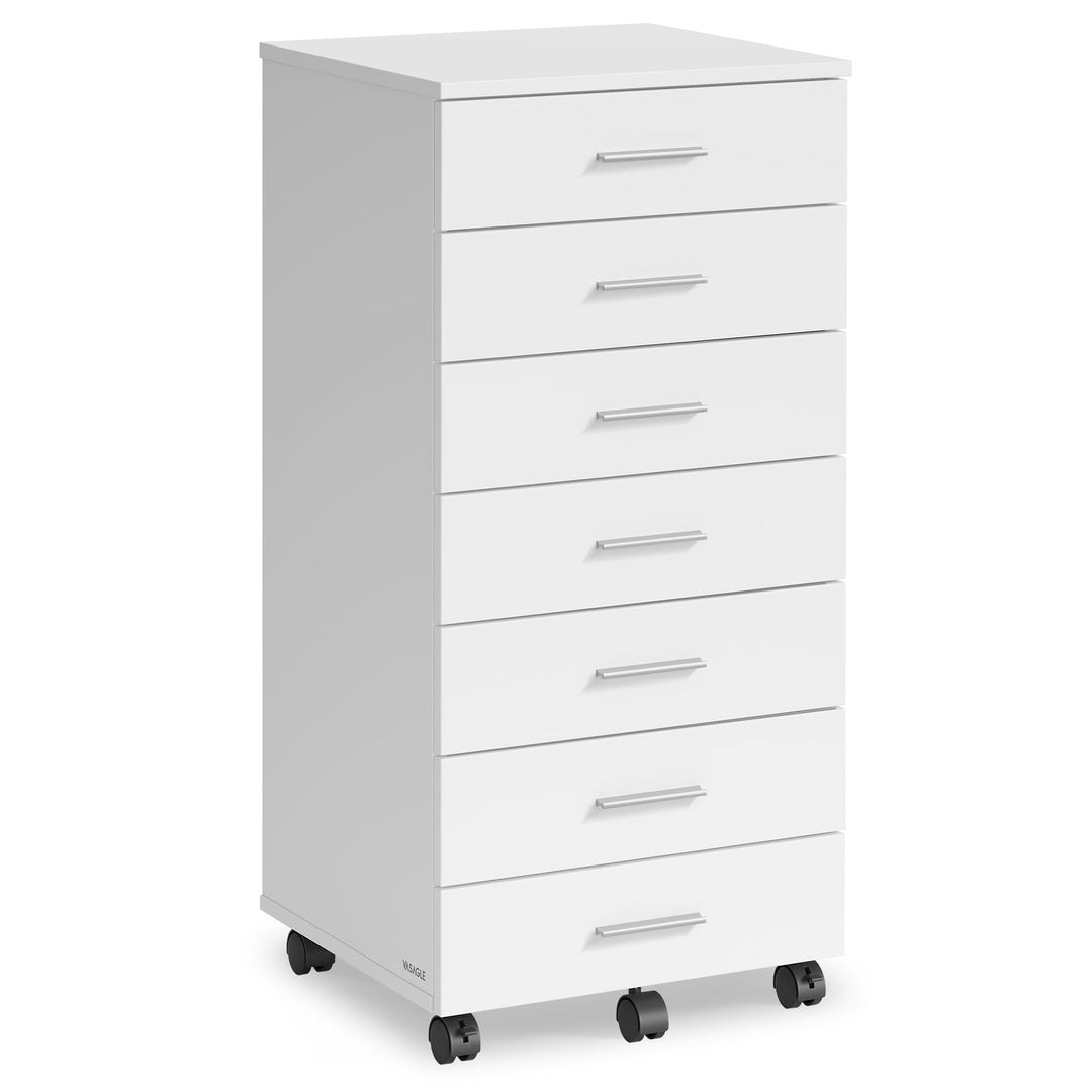 VASAGLE Rollcontainer, mobiler Aktenschrank, Schubladenschrank, Druckerständer mit 7 Schubladen, mit