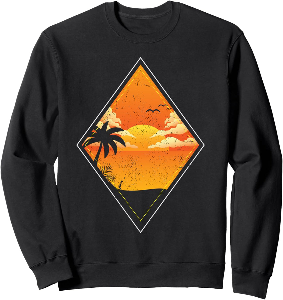 Sonnenuntergang Synthwave Aesthetic 90er Kunst Vaporwave Sweatshirt