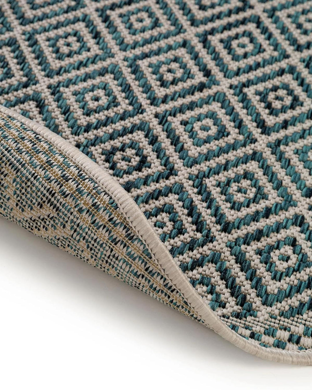 Benuta In- & Outdoor-Teppich rund Cleo Blau ø 120 cm rund, 4053894843662 ø 120 cm rund Blau, ø 120 c