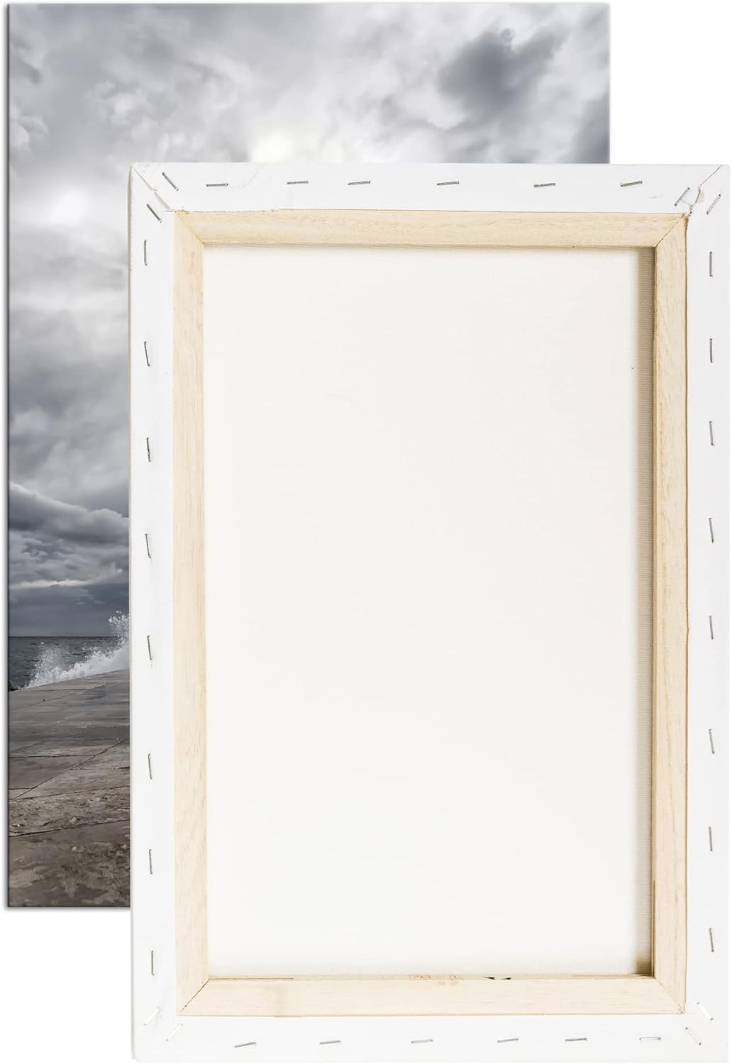 deyoli standfester Leuchtturm Format:90x60 cm als Leinwandbild, Motiv fertig gerahmt auf Echtholzrah