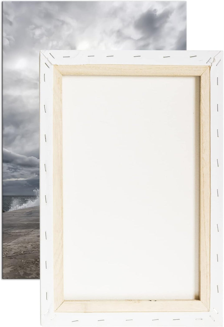 deyoli standfester Leuchtturm Format:90x60 cm als Leinwandbild, Motiv fertig gerahmt auf Echtholzrah