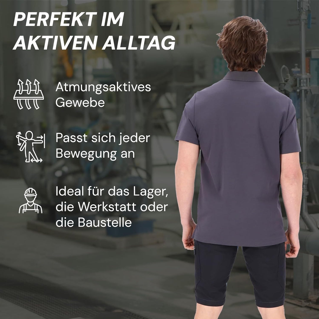 PUMA Workwear Advanced – Poloshirt Herren Kurzarm – Arbeitsshirt mit Brusttasche und Utility Fach an