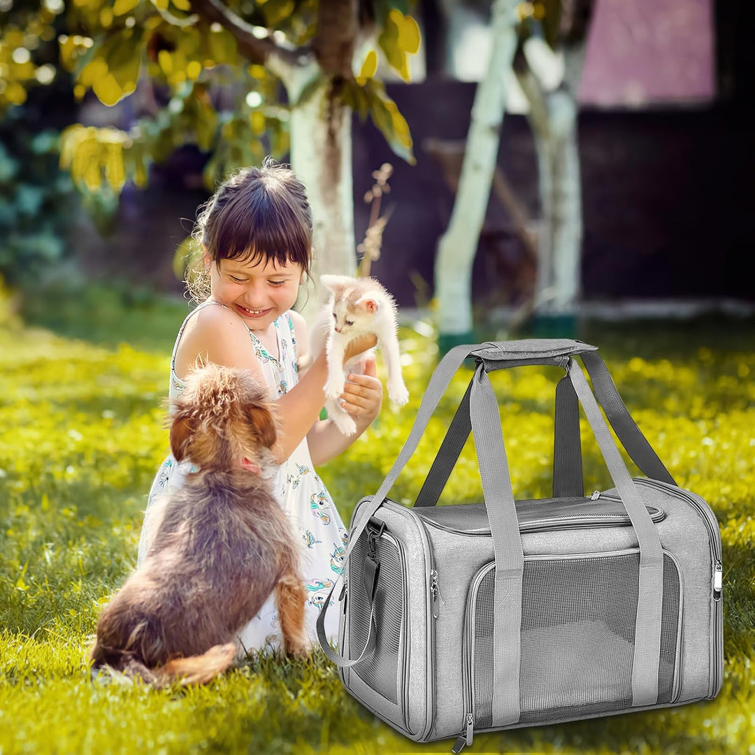 Sprifityy 45x30x30 cm Katzentransporttasche Haustiertasche, Katzen Tragetasche Faltbar und Atmungsak