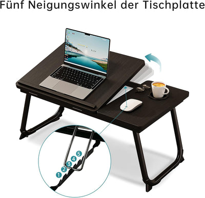 Laptoptisch Klappbar Betttisch Notebooktisch Betttablett Frühstückstablett PAD Ständet Tabletttisch